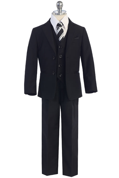 Boys Black Satin Suit-05-Y-75-728-BLK