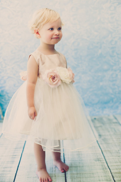 Silk Top Baby Dress - Dusty Rose