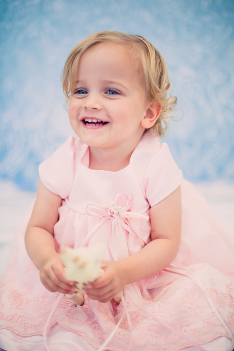 Short Sleeved Lace Baby Dress