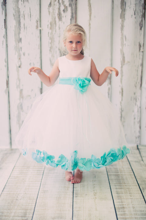 Flower Petal Dress w/ Sash (White Dress) 1of2
