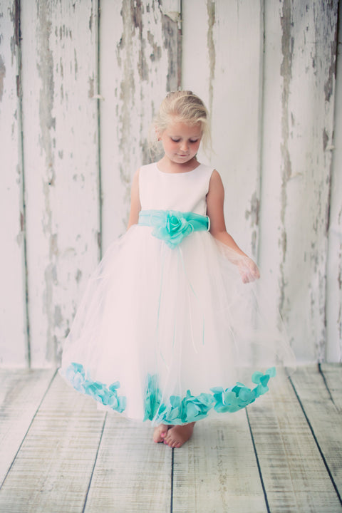 Flower Petal Dress w/ Sash (Ivory Dress) 1of2