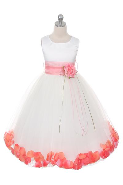 Flower Petal Dress w/ Sash (White Dress) 1of2