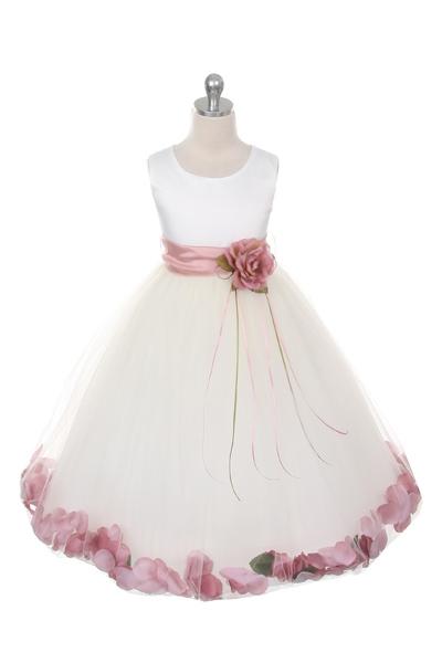 Flower Petal Dress w/ Sash (White Dress) 1of2