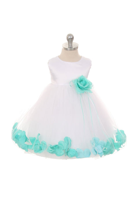 Satin Flower Petal Baby Dress (Ivory Dress)
