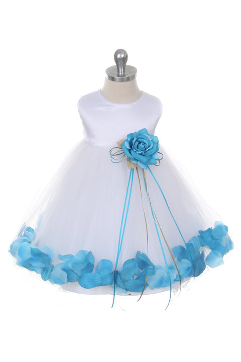 Satin Flower Petal Baby Dress (Ivory Dress)