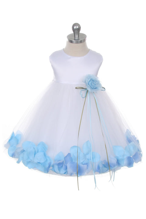 Satin Flower Petal Baby Dress (Ivory Dress)