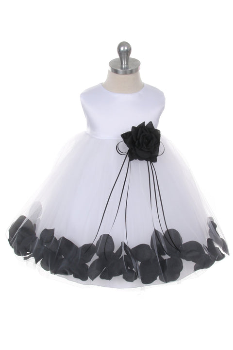Satin Flower Petal Baby Dress (Ivory Dress)