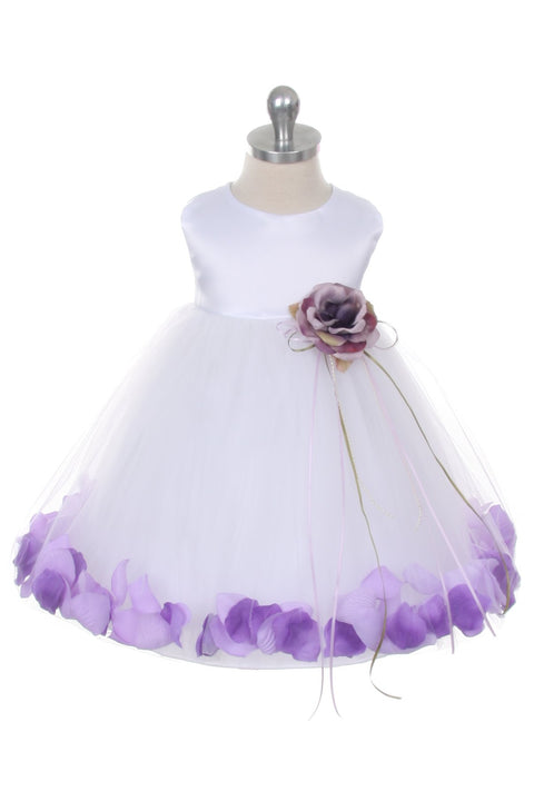 Satin Flower Petal Baby Dress (Ivory Dress)