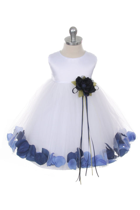 Satin Flower Petal Baby Dress (Ivory Dress)