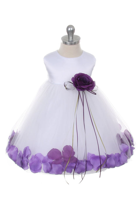 Satin Flower Petal Baby Dress (Ivory Dress)