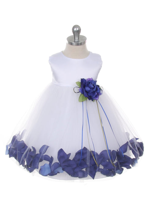 Satin Flower Petal Baby Dress (Ivory Dress)