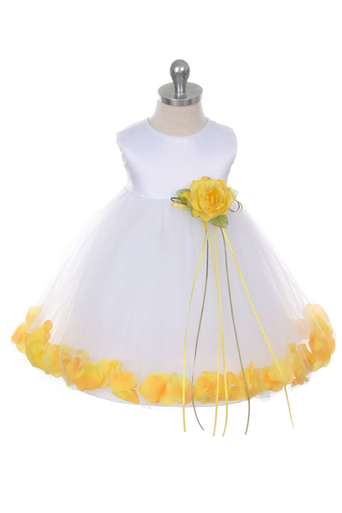 Satin Flower Petal Baby Dress (Ivory Dress)