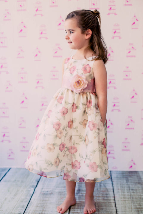 Classic Floral Organza Girl Dress