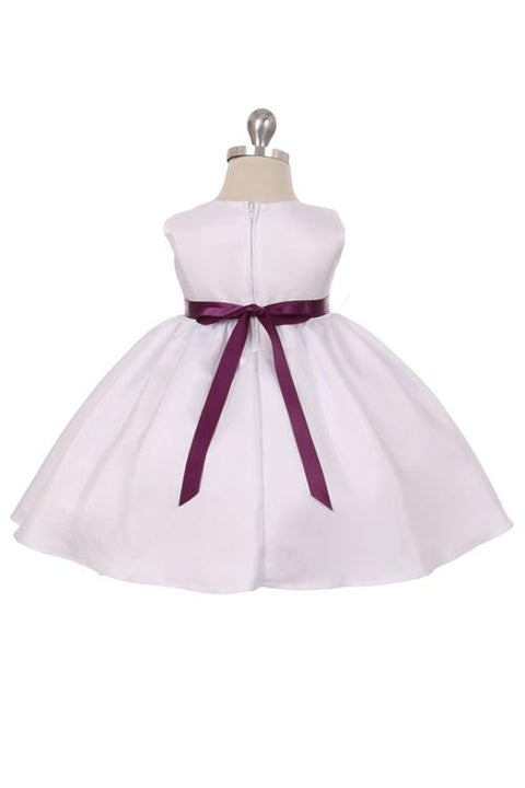 Shantung Dress Decorated with Flower Petals
