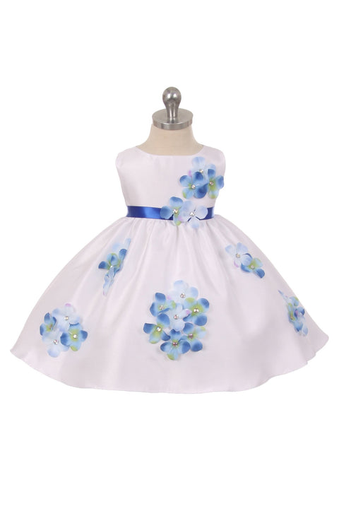 Shantung Dress Flower Petals Baby Dress