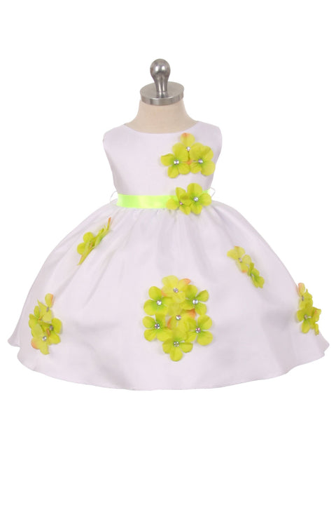 Shantung Dress Flower Petals Baby Dress