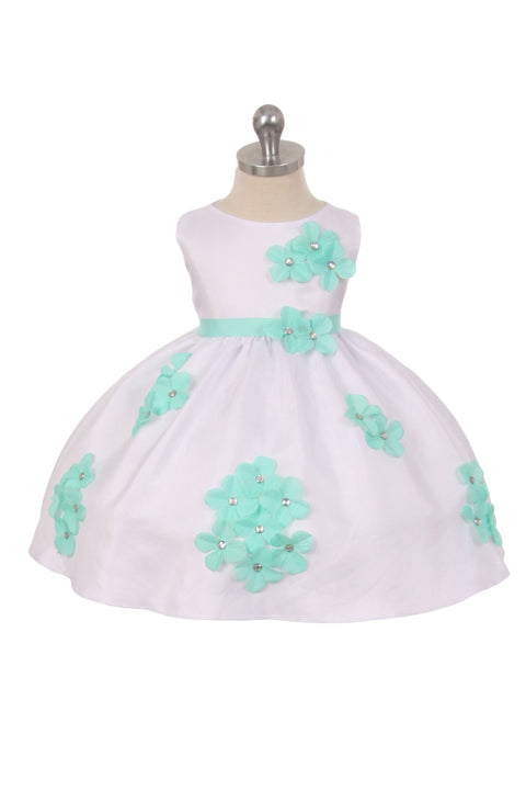 Shantung Dress Flower Petals Baby Dress