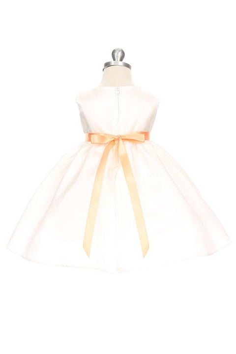Shantung Dress Flower Petals Baby Dress