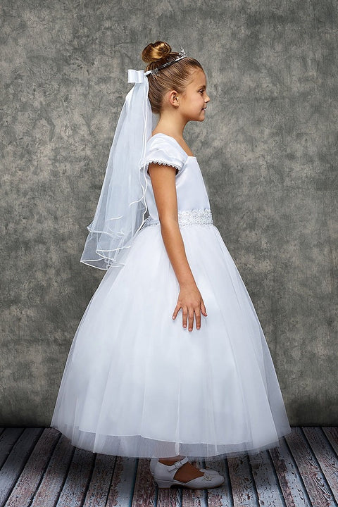 Pleated Cap Sleeve Long Dress