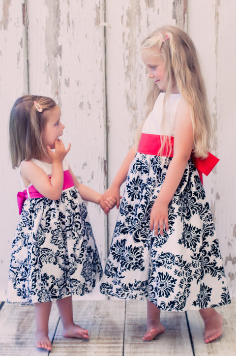 Velvet Flocked Taffeta Girl Dress