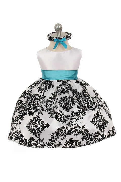 Velvet Flocked Taffeta Baby Dress
