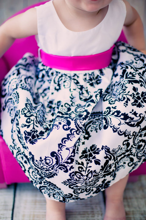 Velvet Flocked Taffeta Baby Dress