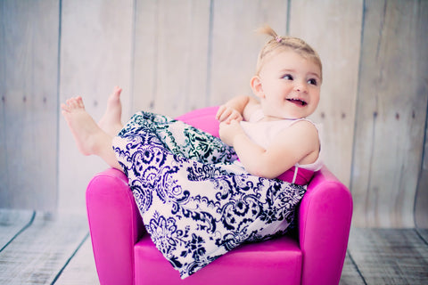 Velvet Flocked Taffeta Baby Dress