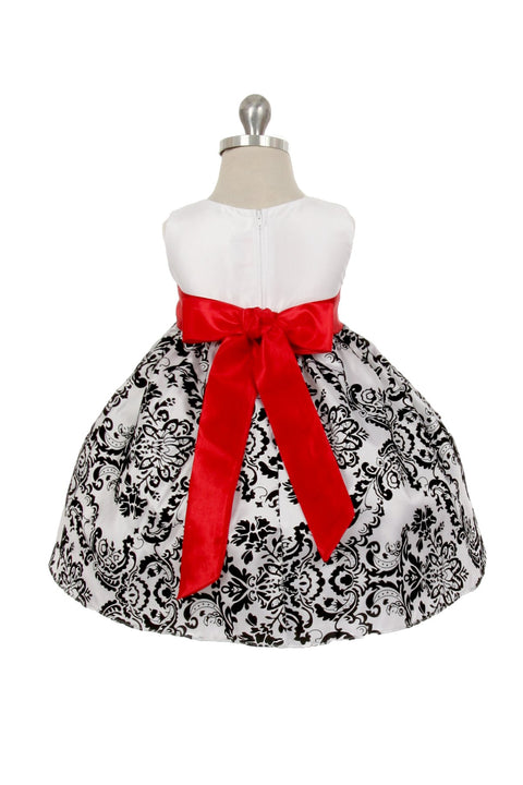 Velvet Flocked Taffeta Baby Dress
