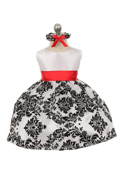 Velvet Flocked Taffeta Baby Dress