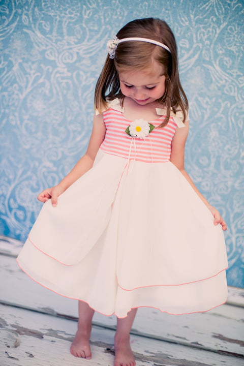 Daisy Stripe Girl Sundress