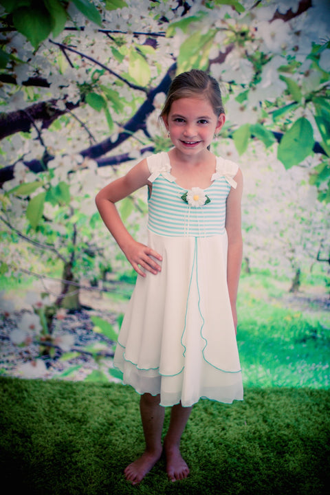 Daisy Stripe Girl Sundress