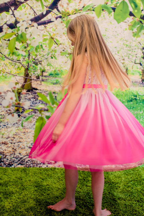 Rosette Bodice Ombre Girl Dress