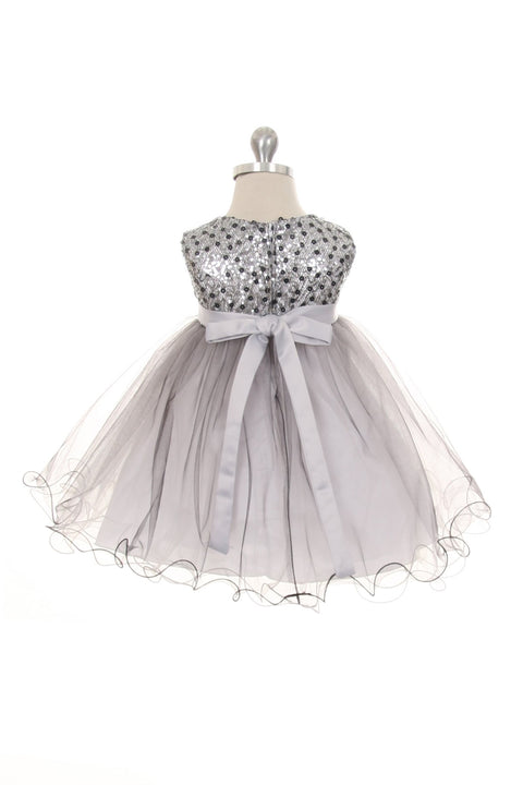 Multi-Sequin Trio Color Tulle Baby Dress