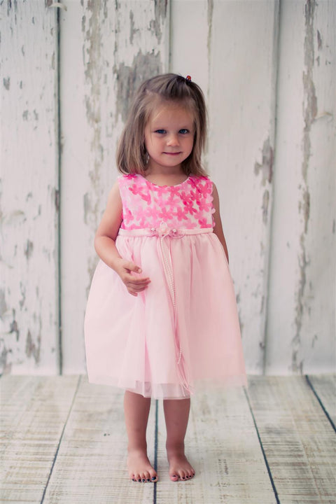 3D Chiffon Flower Mesh Dress