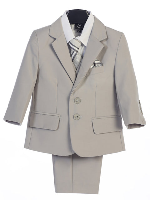5 Piece Light Grey Suit With Garment Bag- Brandon