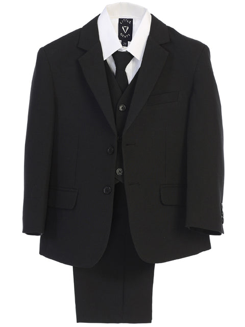 5 Piece Black Suit With Garment Bag- Isaac