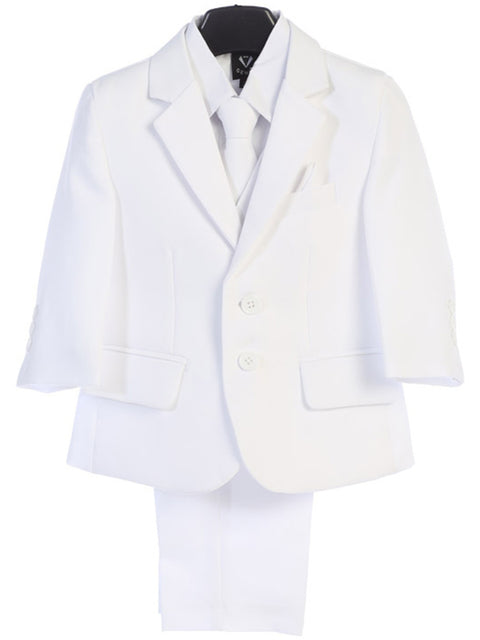 5 Piece White Suit With Garment Bag- Timmy
