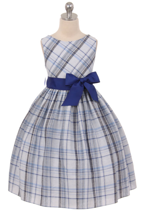 Tartan Plaid Cotton Girl Dress