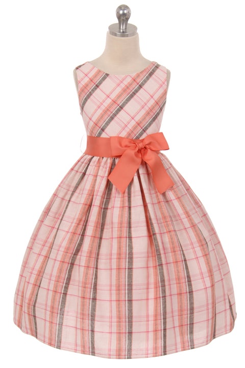 Tartan Plaid Cotton Girl Dress