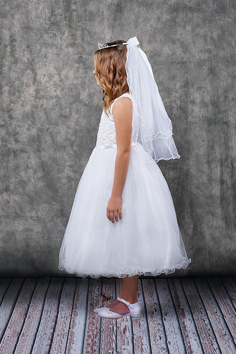 Flower Embroidered Tulle Girl Dress