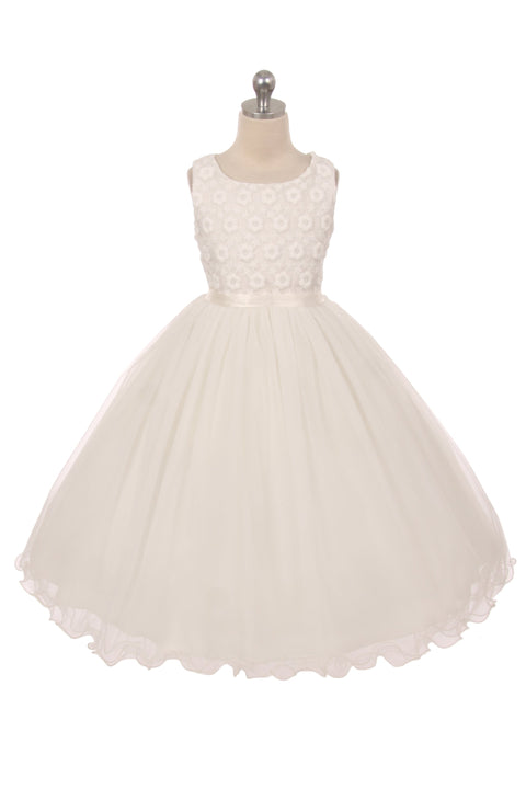 Flower Embroidered Tulle Girl Dress