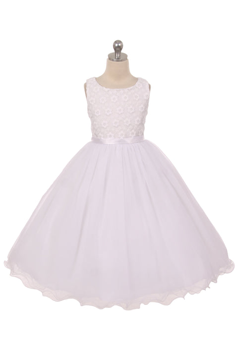Flower Embroidered Tulle Girl Dress