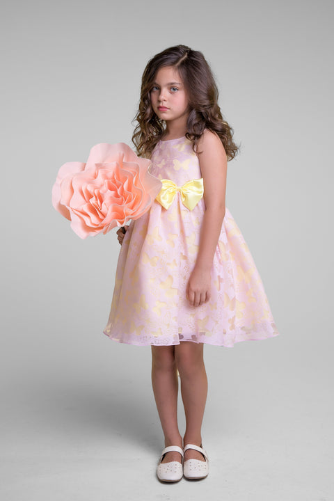 Butterfly Burnout Organza Girl Dress