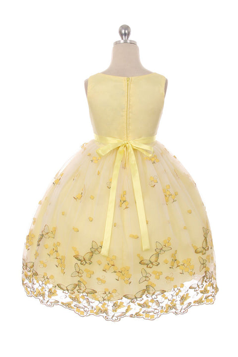 3D Metallic Butterfly Mesh Girl Dress