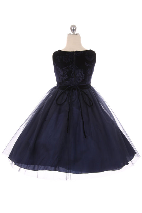 Velvet Rose Patch Girl Dress