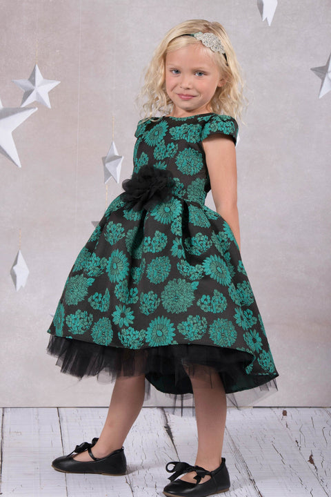 Peek-A-Boo Tulle High-Low Girl Dress- Full Bloom