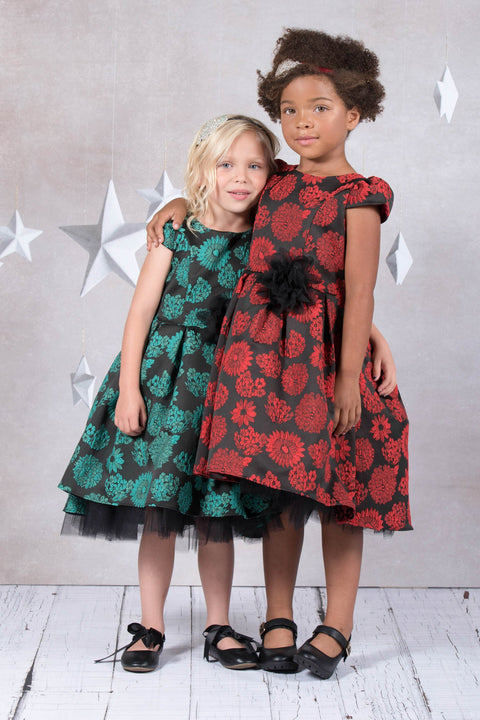 Peek-A-Boo Tulle High-Low Girl Dress- Full Bloom