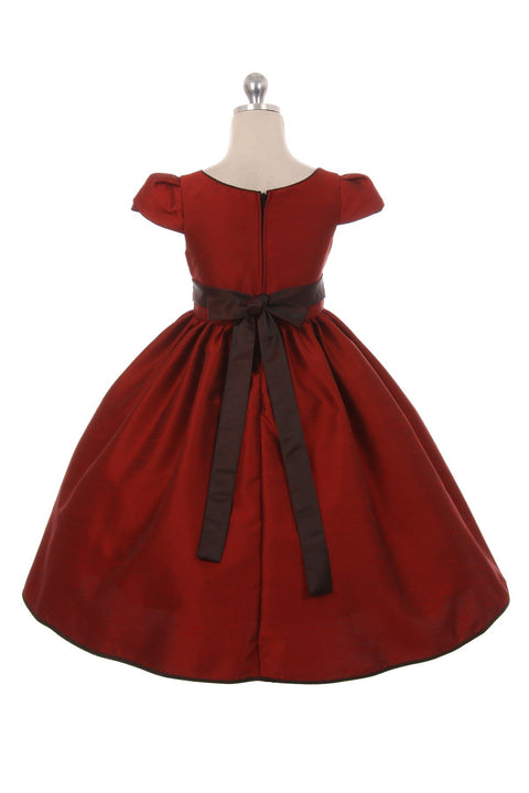 Classic Elizabeth Satin Dress With Sleeves