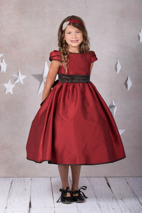 Classic Elizabeth Satin Dress With Sleeves