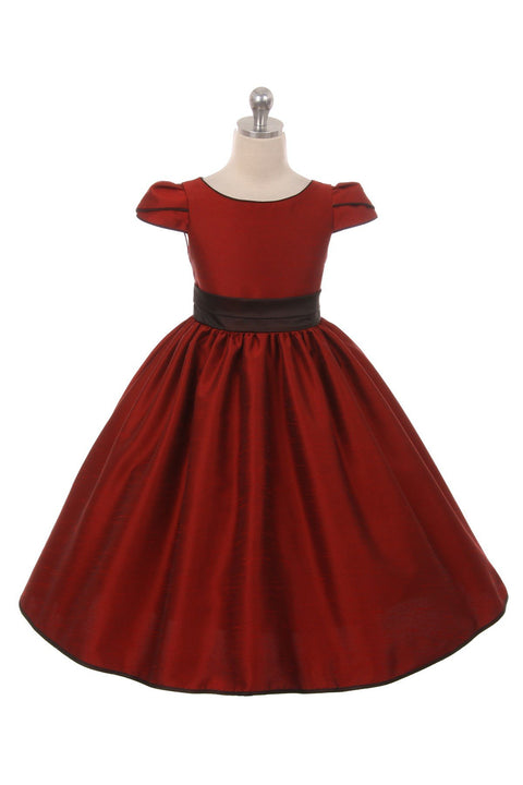 Classic Elizabeth Satin Dress With Sleeves